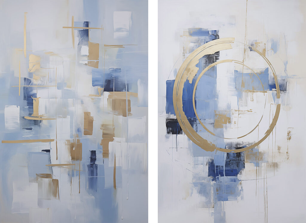 Blau und Gold — ganzes Design