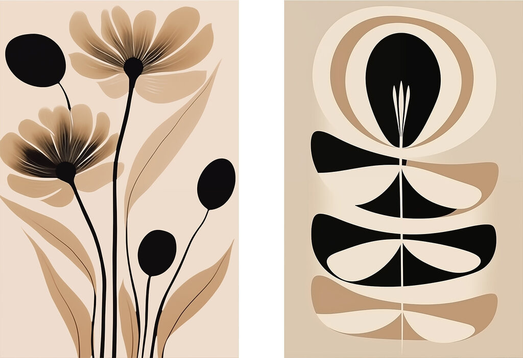 Grafische Blumen — ganzes Design