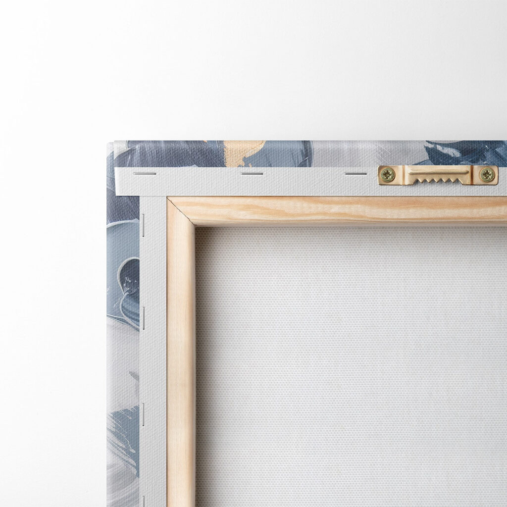 Blaue Blüten mit Gold — Rückseite