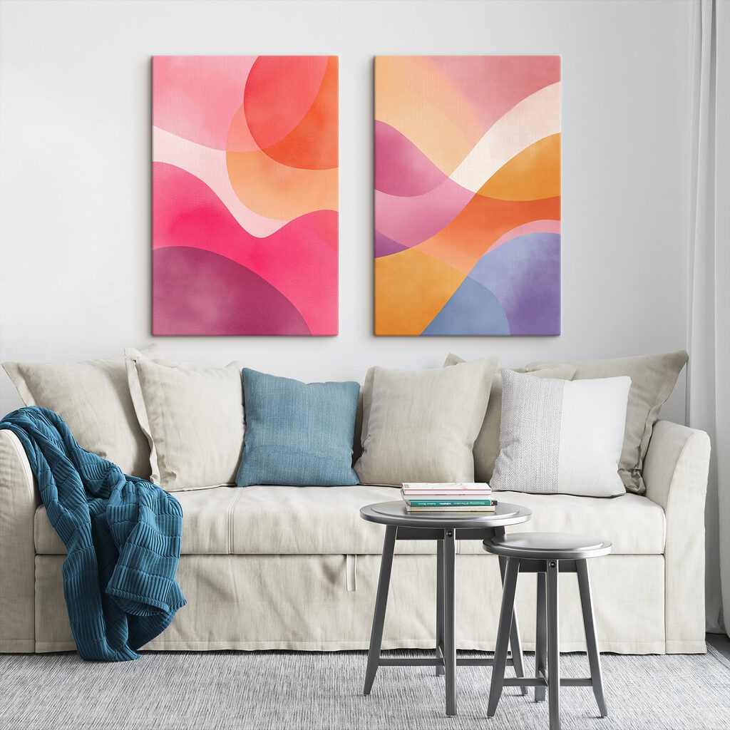 Wogende Farben in einem Interieur