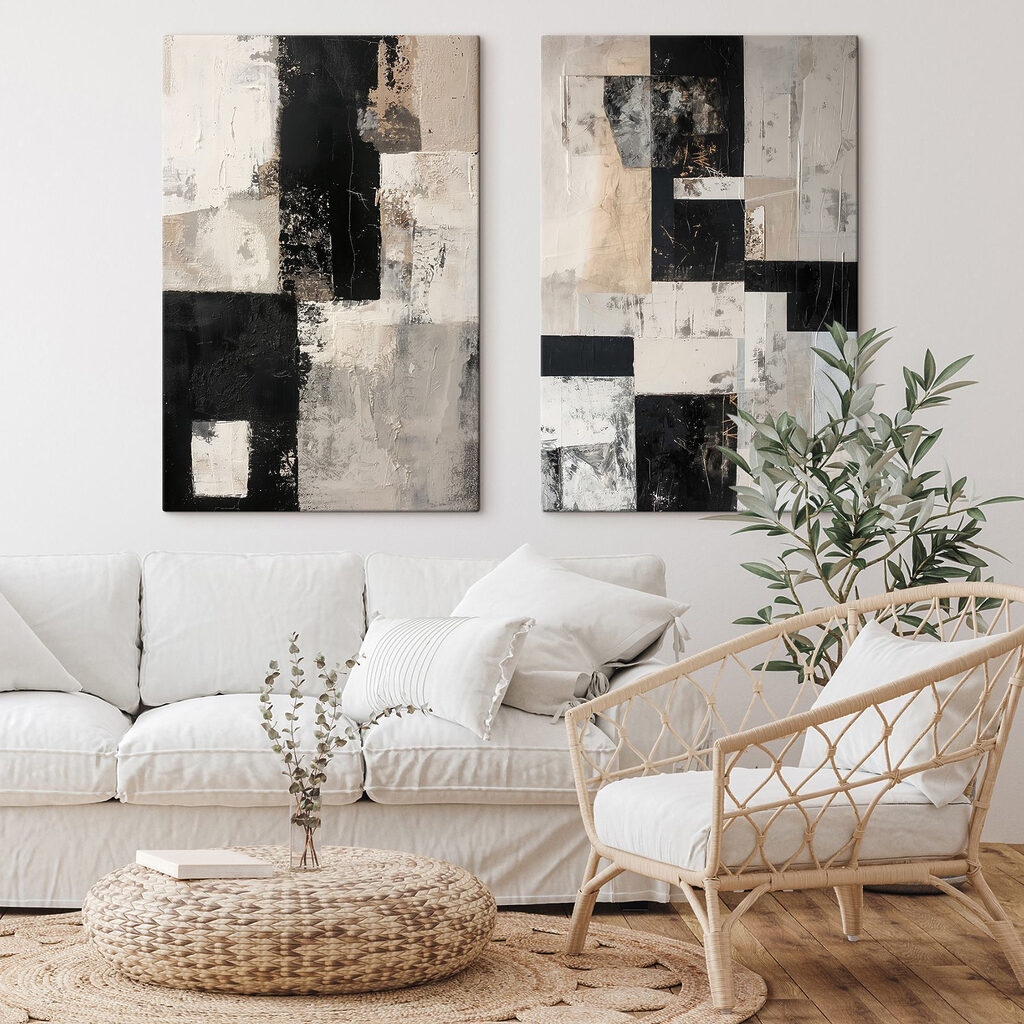 Fragmente im Kontrast in einem Interieur