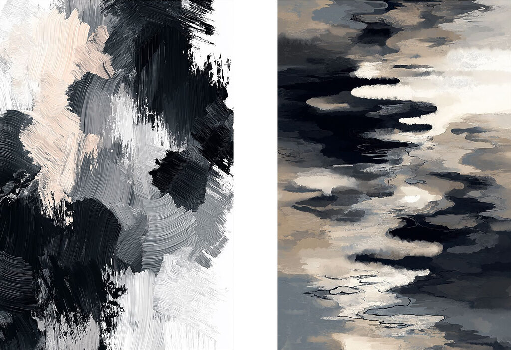 Monochrom in Bewegung — ganzes Design