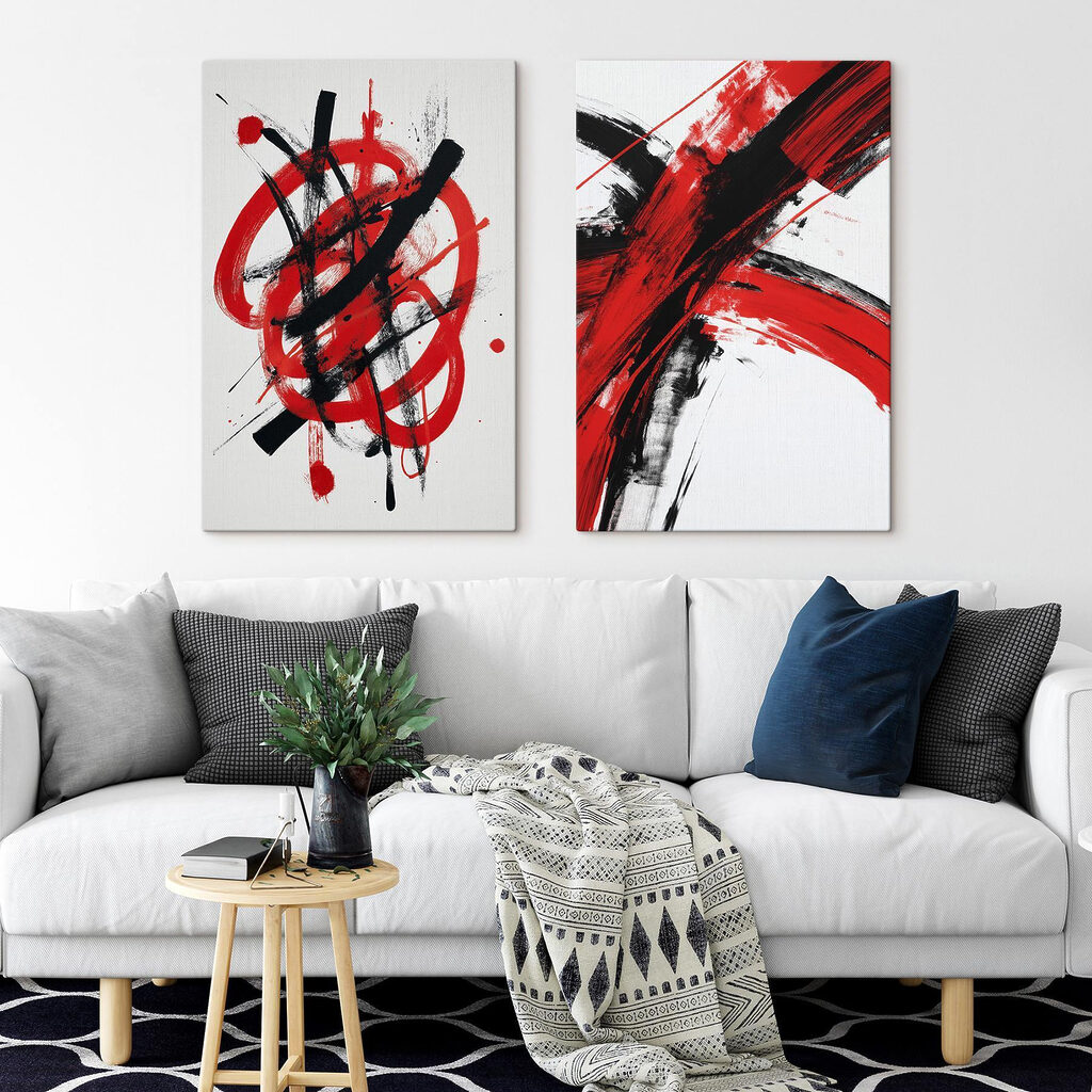 Rot-schwarze Pinselschwünge — Interieur 2