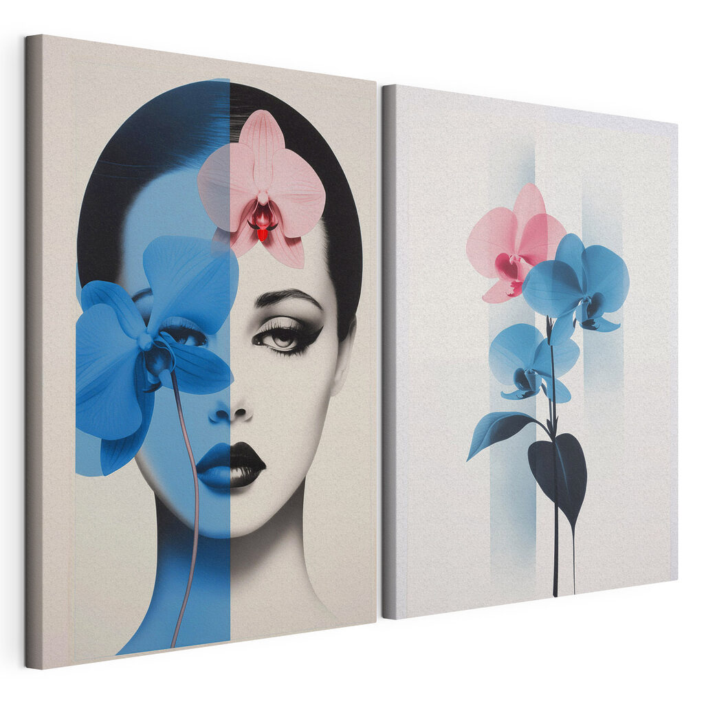 Frau mit Orchideen — Produktansicht