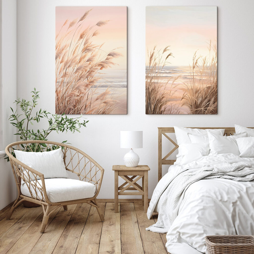 Gräser im Abendlicht in einem Interieur