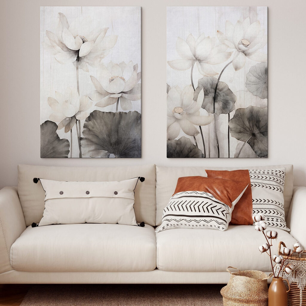 Lotusblüten in Aquarell — Interieur 1