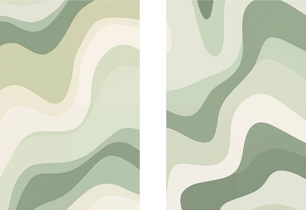 Salbeigrüne Wellen — ganzes Design