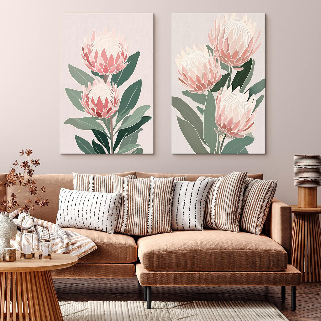 Proteablüten in Pastell — Interieur 1