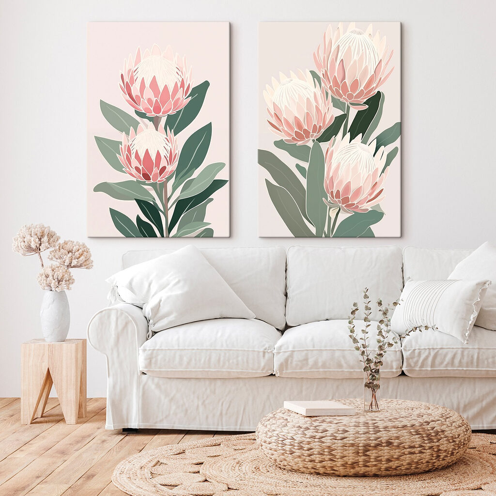 Proteablüten in Pastell — Interieur 2