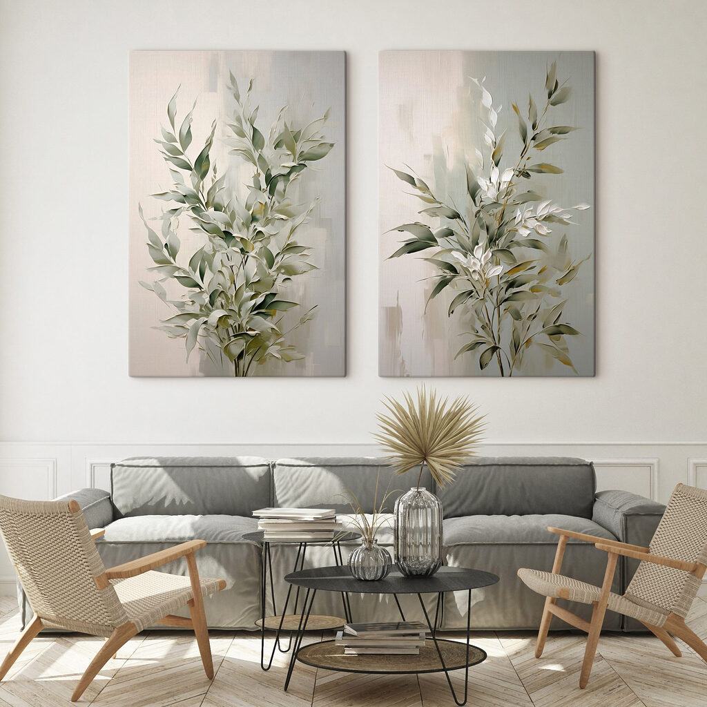 Blätterspiel in einem Interieur