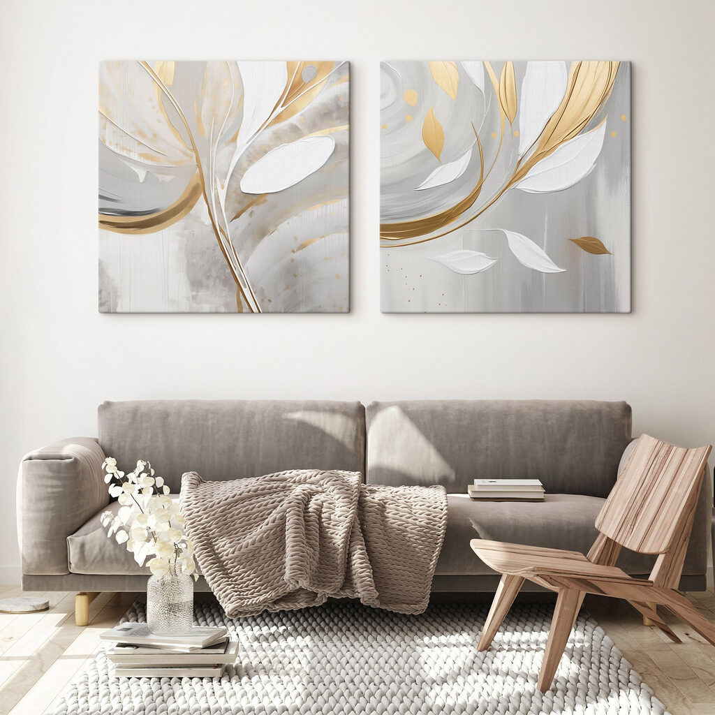 Goldene Blattlinien in einem Interieur