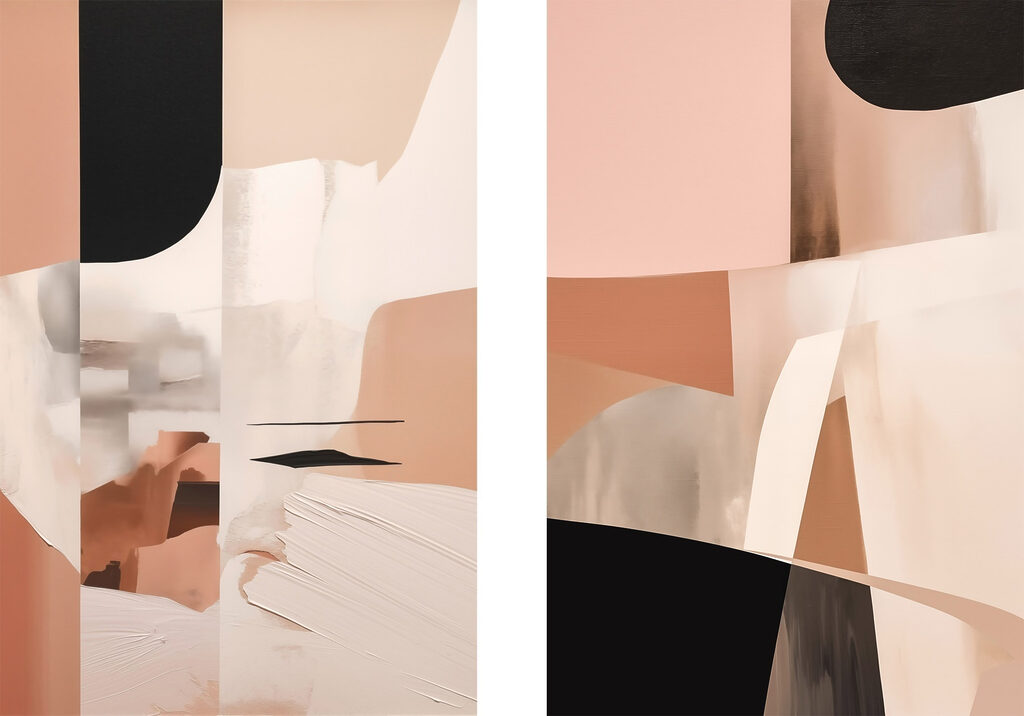 Collage in Pudertönen — ganzes Design