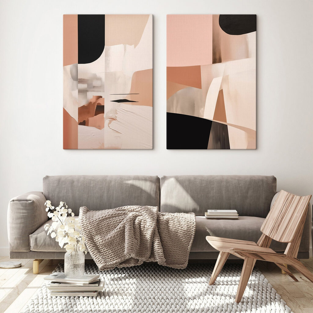 Collage in Pudertönen — Interieur 1