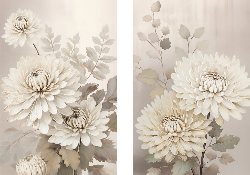 Elfenbeinfarbene Blüten — ganzes Design