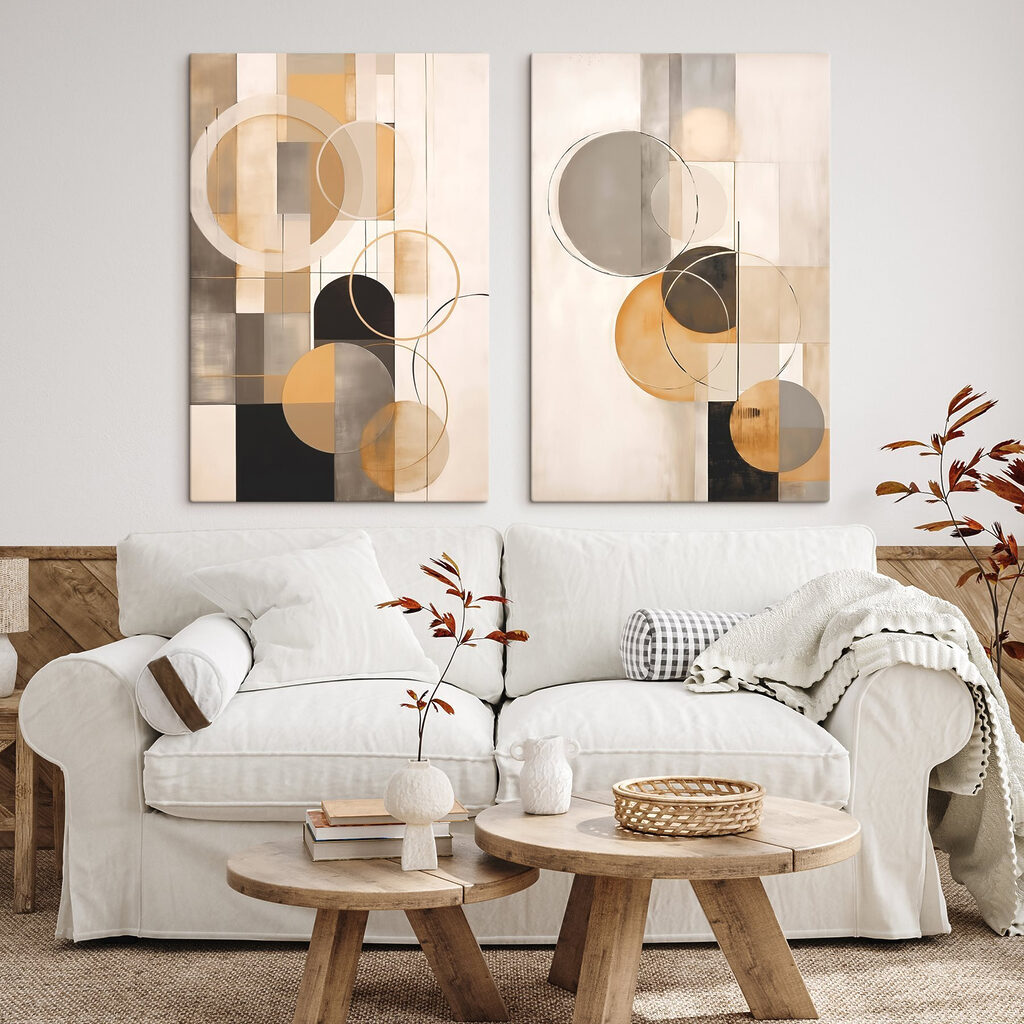 Kreise im warmen Zusammenspiel in einem Interieur