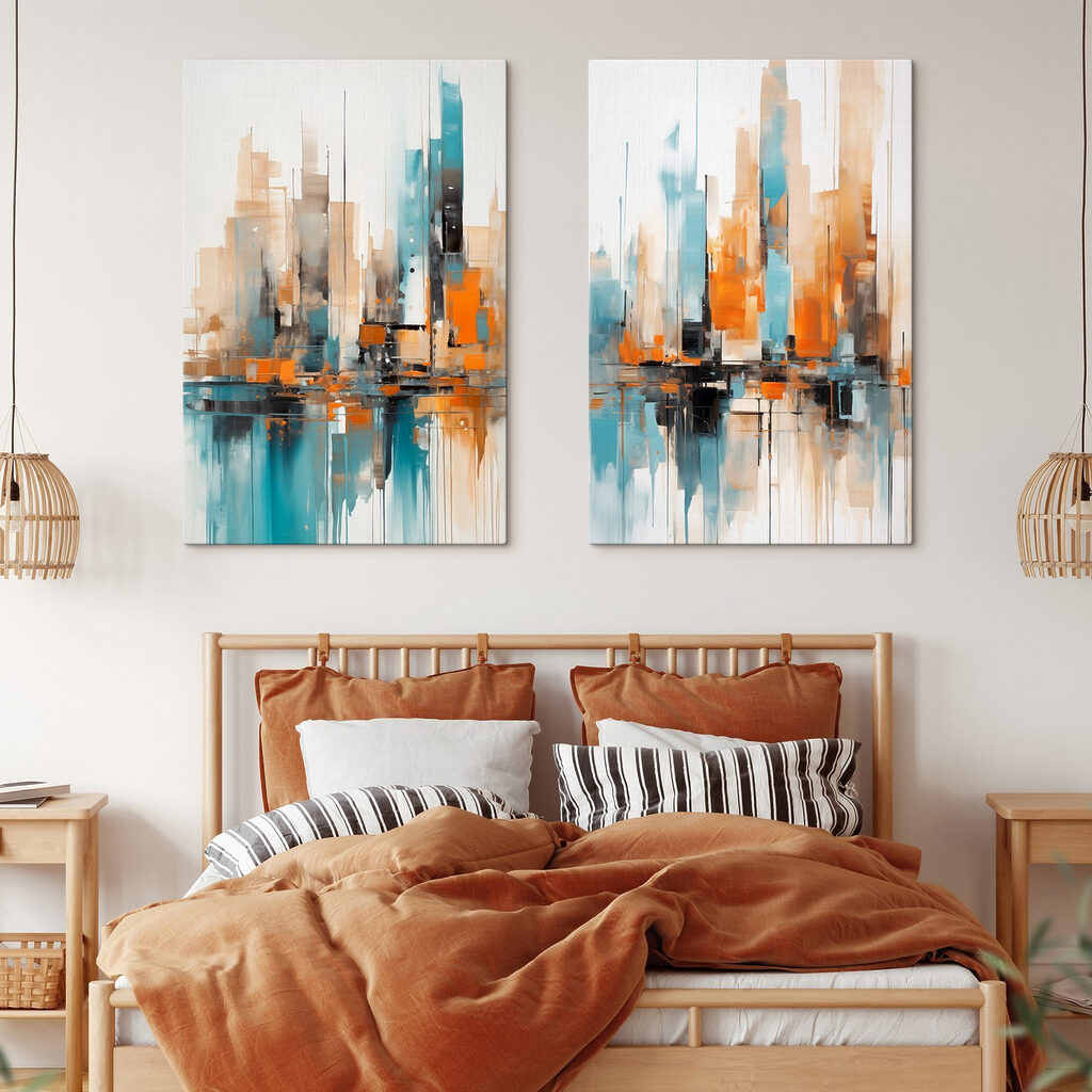 Stadt voller Spiegelungen in einem Interieur