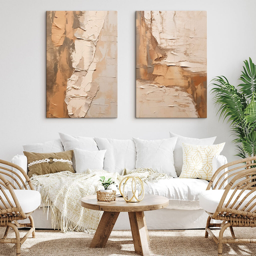 Erdige Farbschichten in einem Interieur
