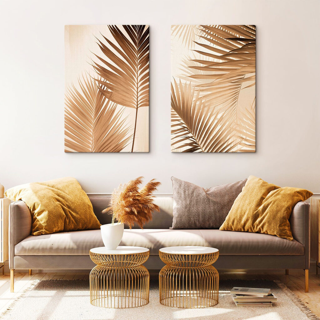 Palmblätter in Sandtönen — Interieur 1