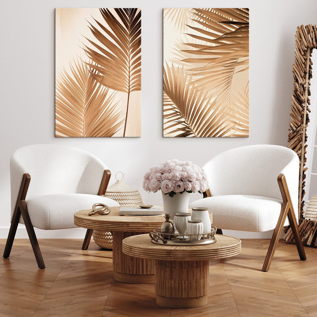 Palmblätter in Sandtönen — Interieur 2