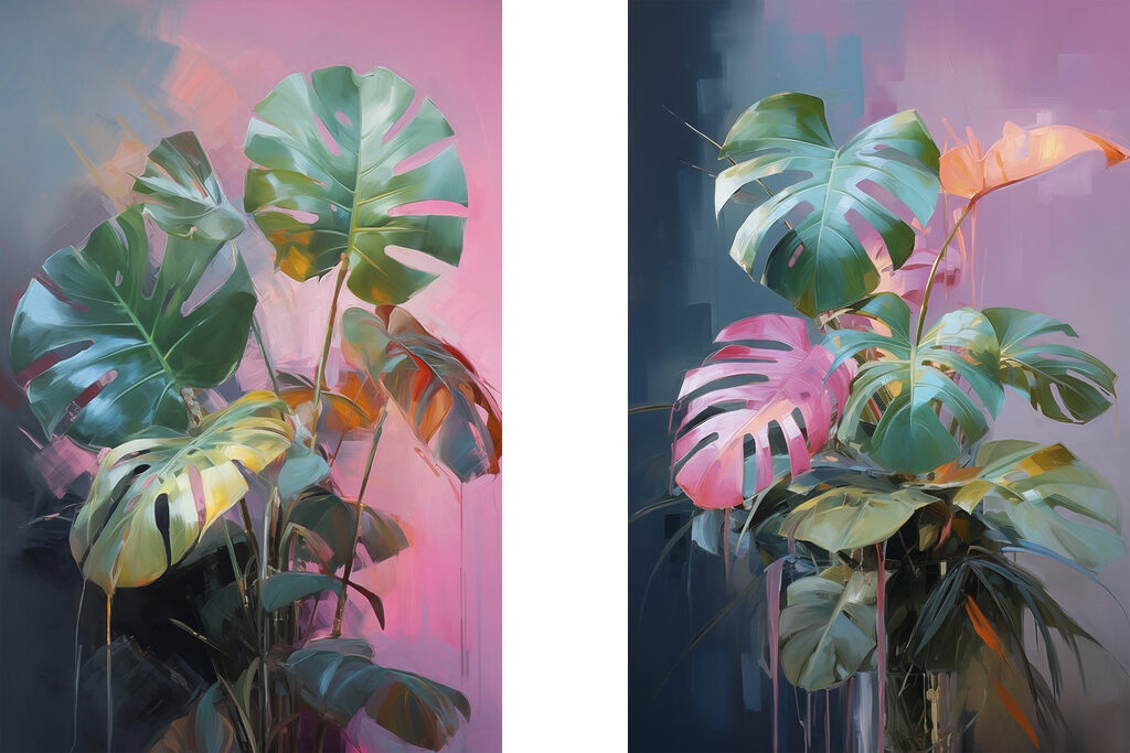 Üppige Monstera — ganzes Design