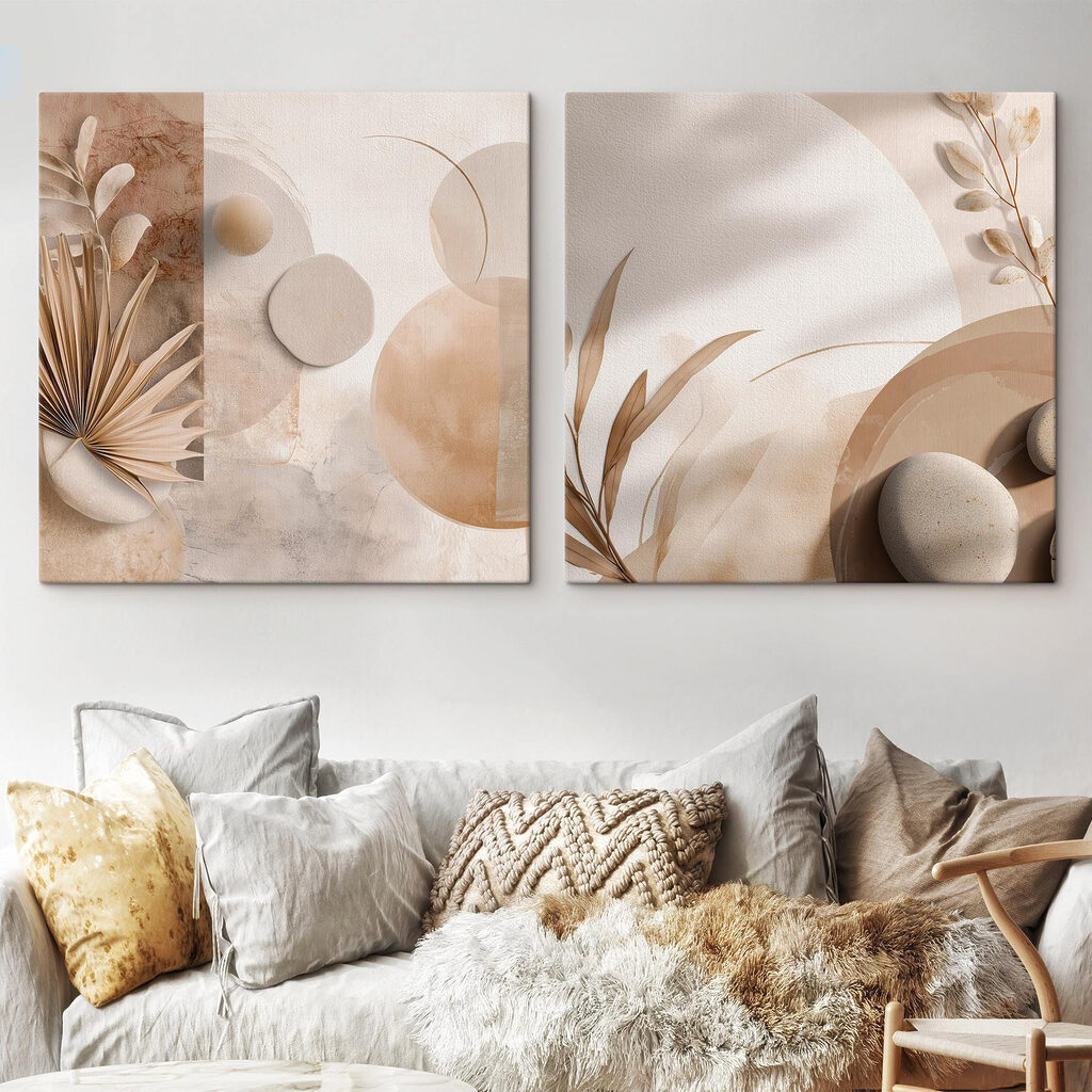 Stillleben aus Formen in einem Interieur