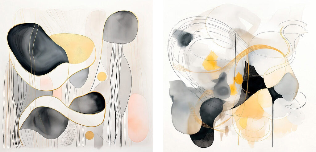Luftige Aquarellformen — ganzes Design