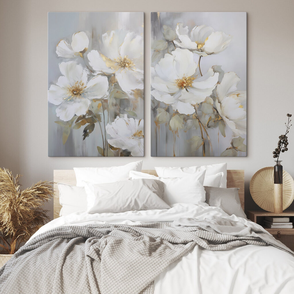 Weiße Blüten mit Schimmer — Interieur 2