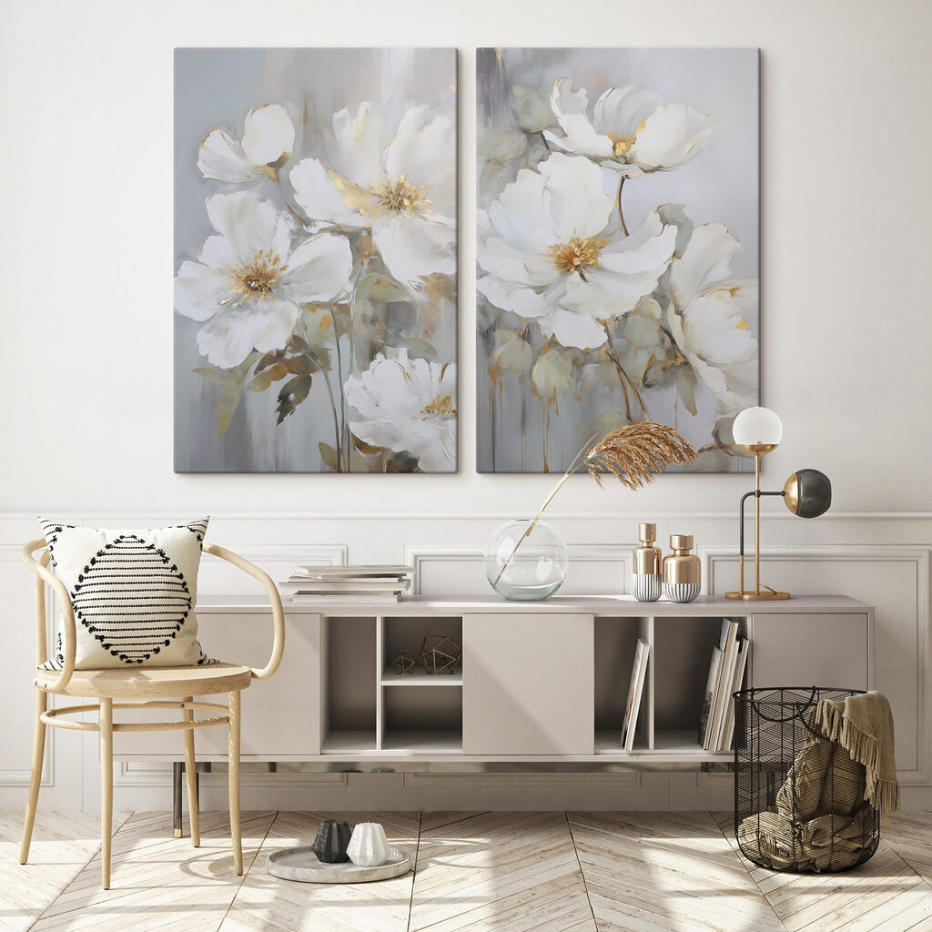 Weiße Blüten mit Schimmer — Interieur 1