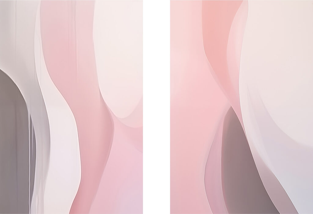 Rundungen in Puderrosa — ganzes Design