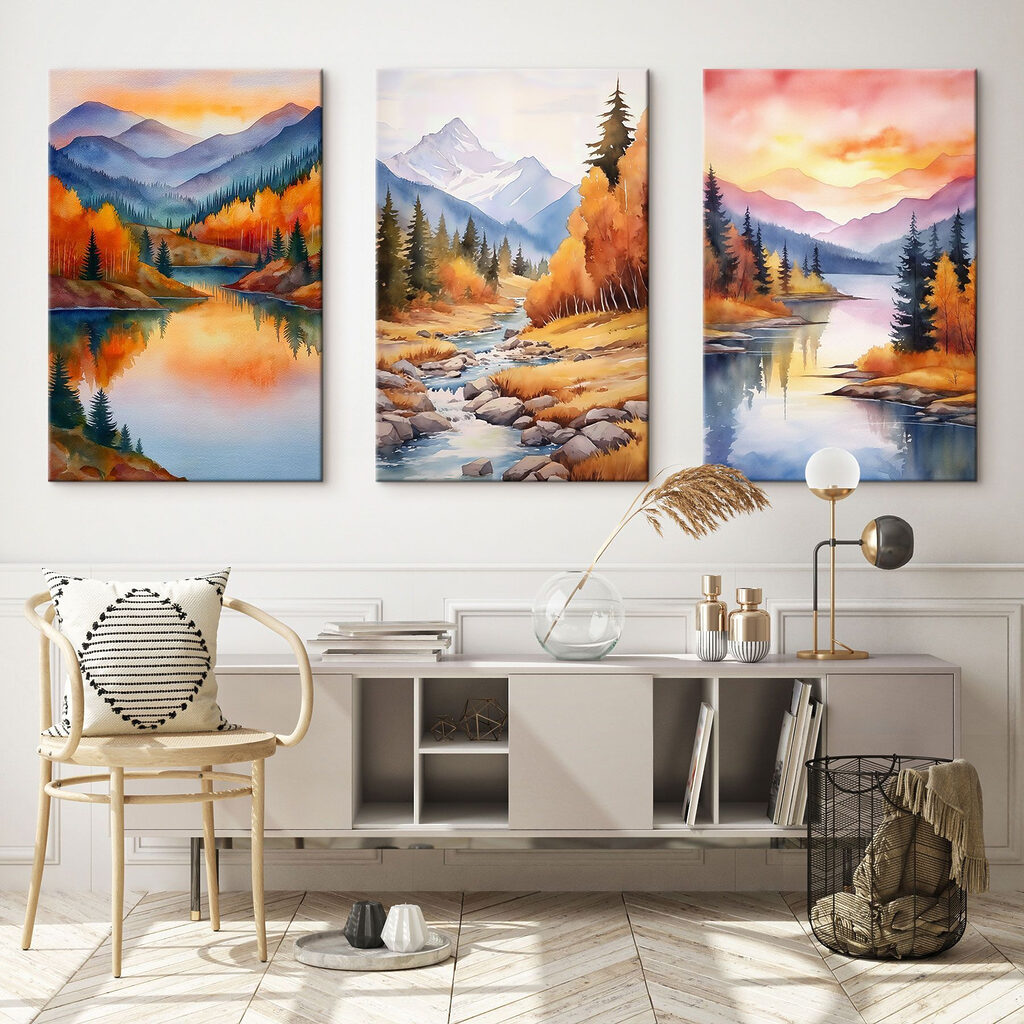 Bergwasser im Herbst in einem Interieur
