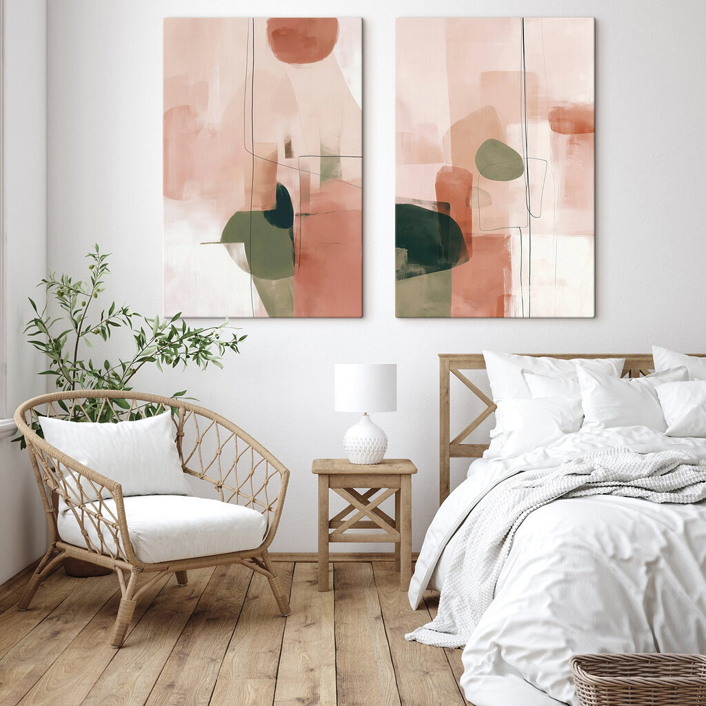 Geometrie in Rosa in einem Interieur