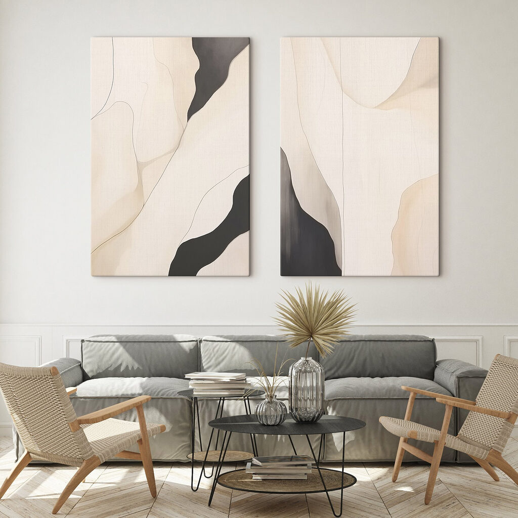 Sanfte Formen im Gleichgewicht in einem Interieur