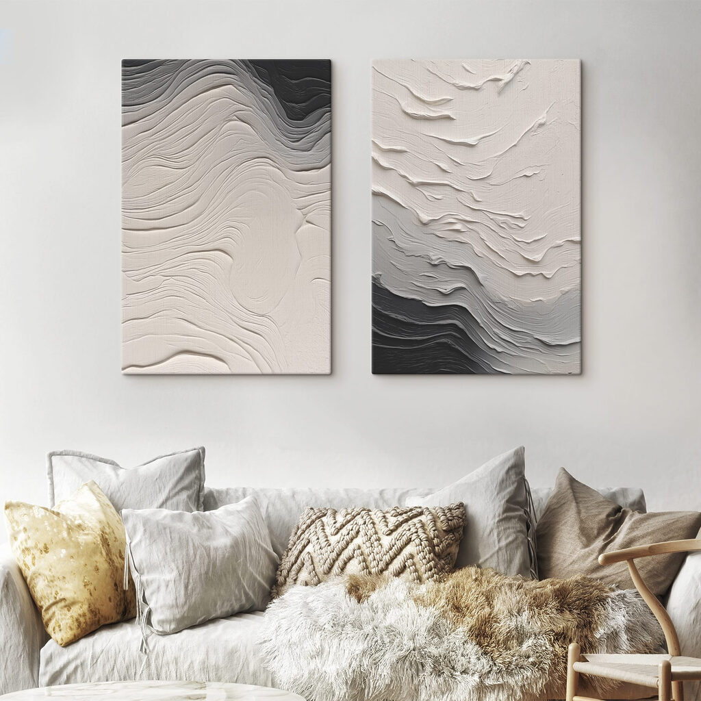 Wellen in feinen Schichten in einem Interieur