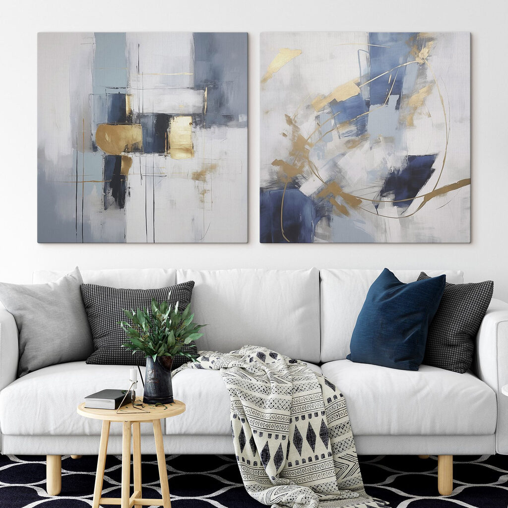 Farbe in Fragmenten in einem Interieur