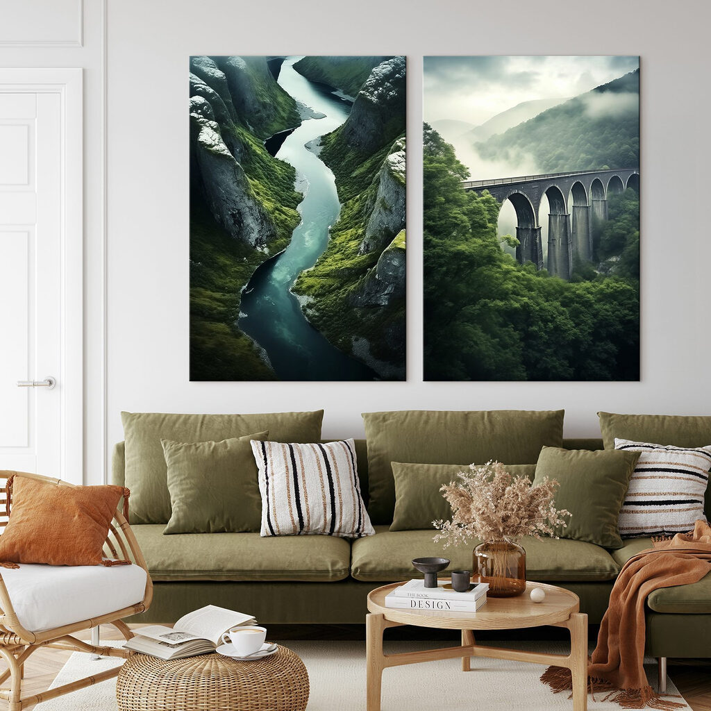 Schlucht und Viadukt in einem Interieur