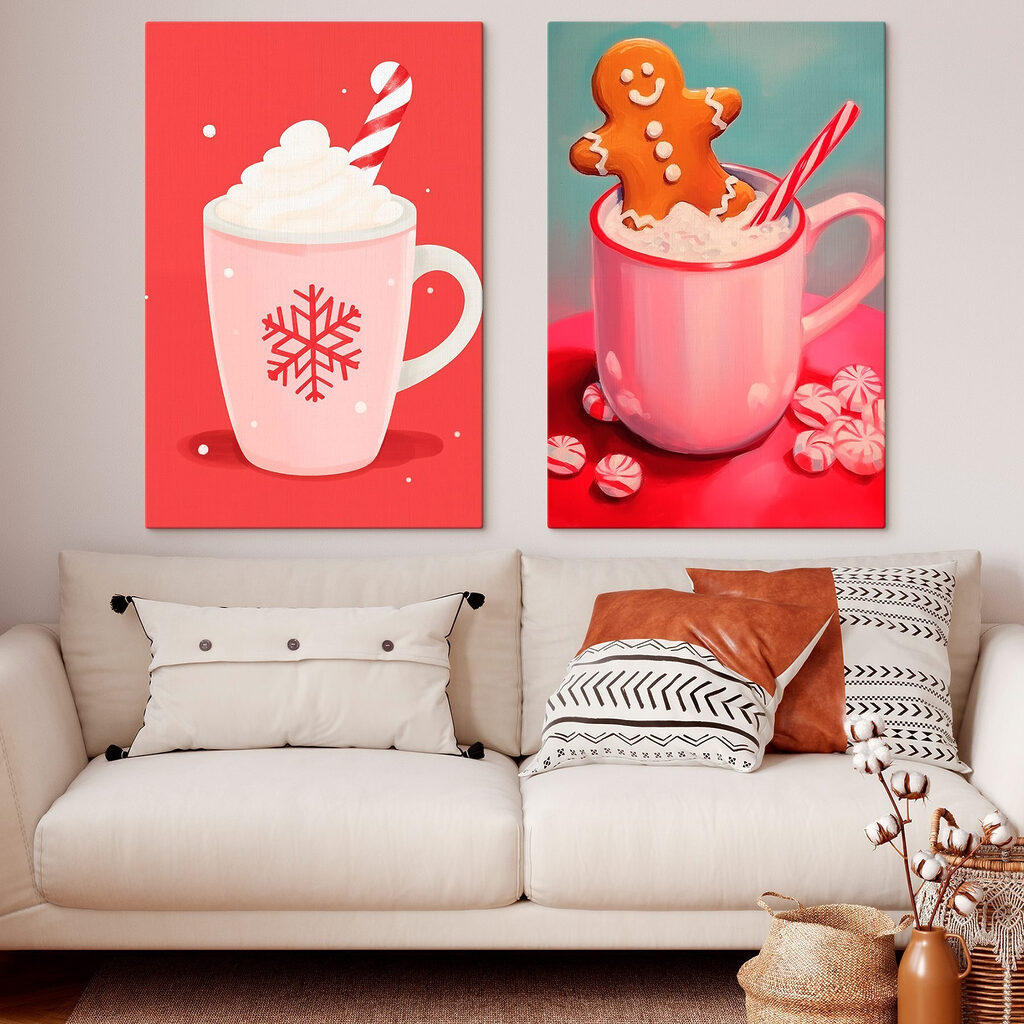 Winterlicher Kakao in einem Interieur