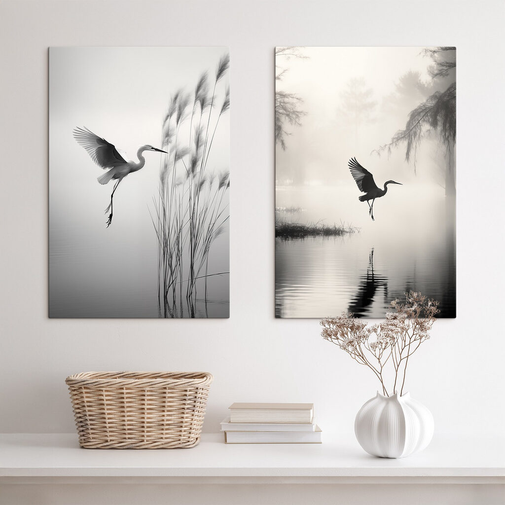 Flug über dem Schilf in einem Interieur