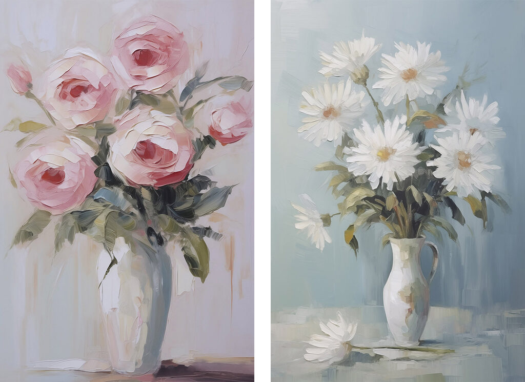 Rosen und Margeriten — ganzes Design