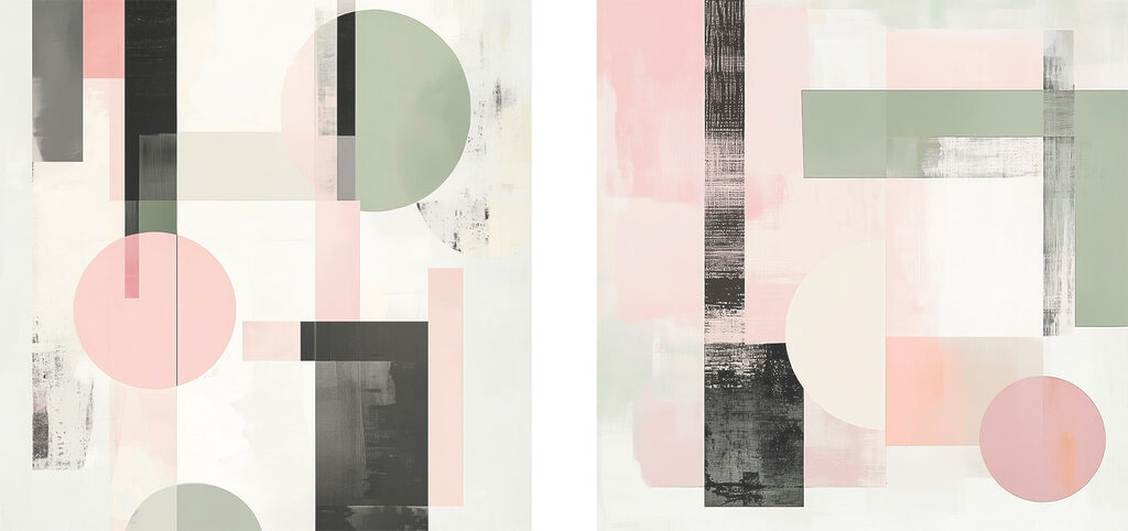 Geometrie in Pastell — ganzes Design