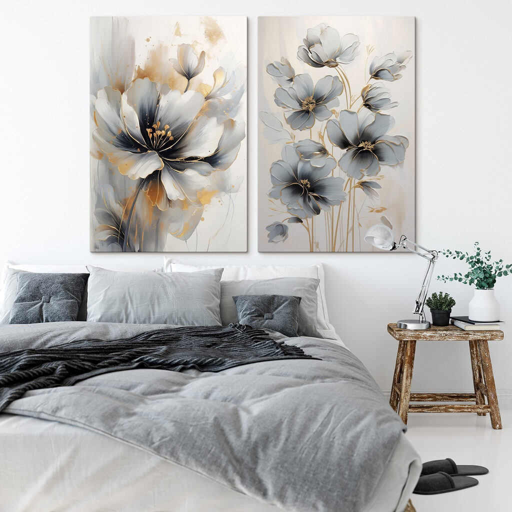 Blumen im Morgengrau in einem Interieur