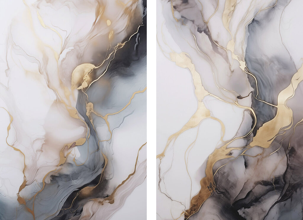 Grau mit Goldadern — ganzes Design