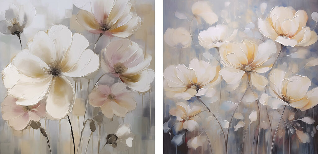 Blüten mit Farbläufen — ganzes Design