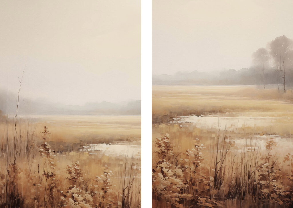 Moorlandschaft im Nebel — ganzes Design