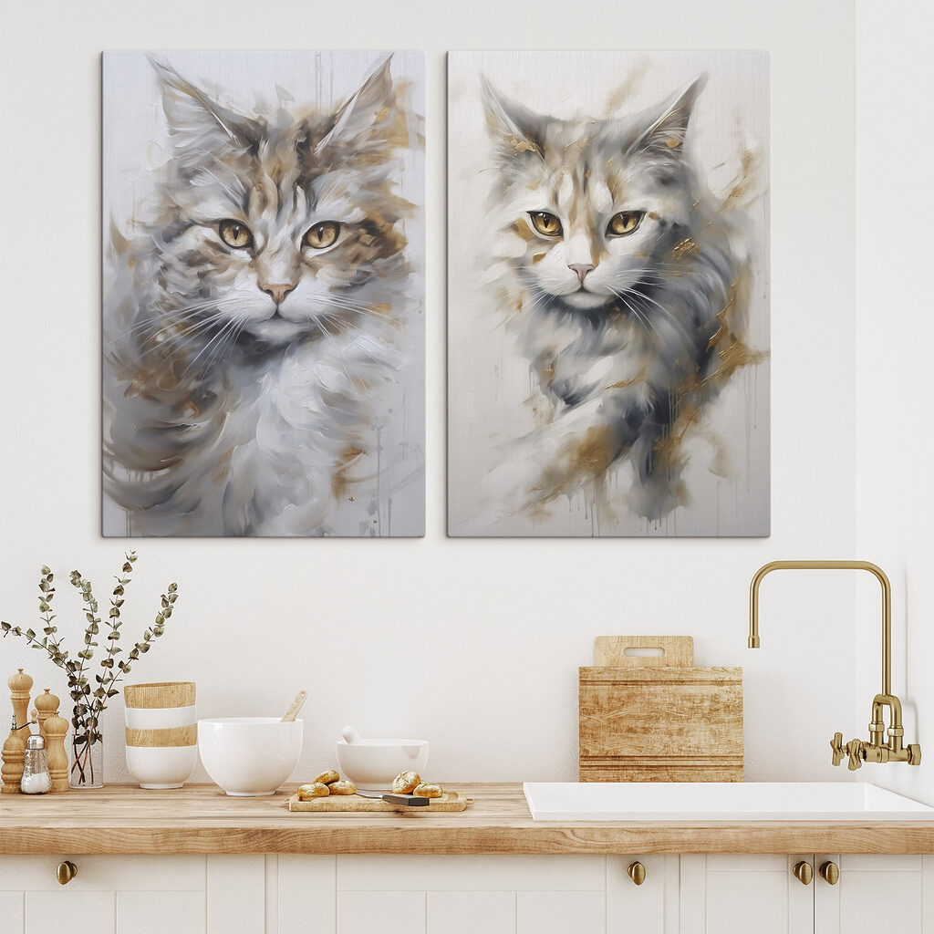 Katze mit goldenen Augen in einem Interieur