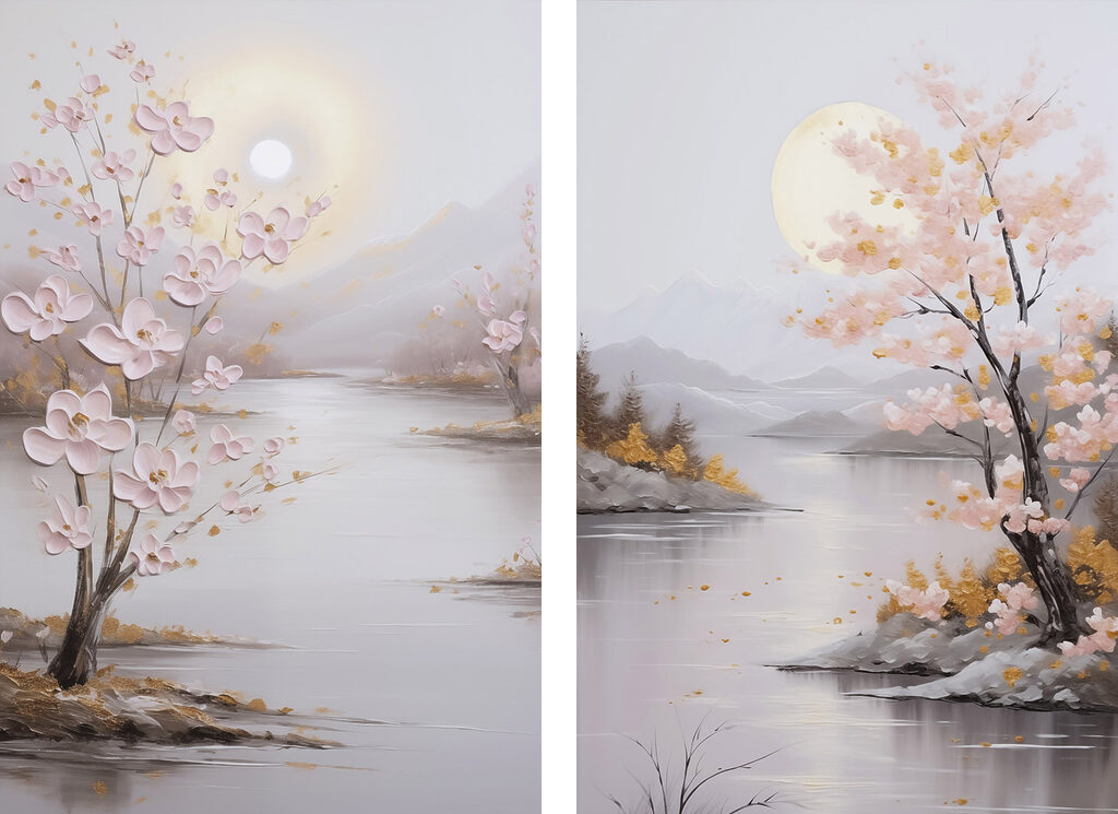 Frühling am Fluss — ganzes Design