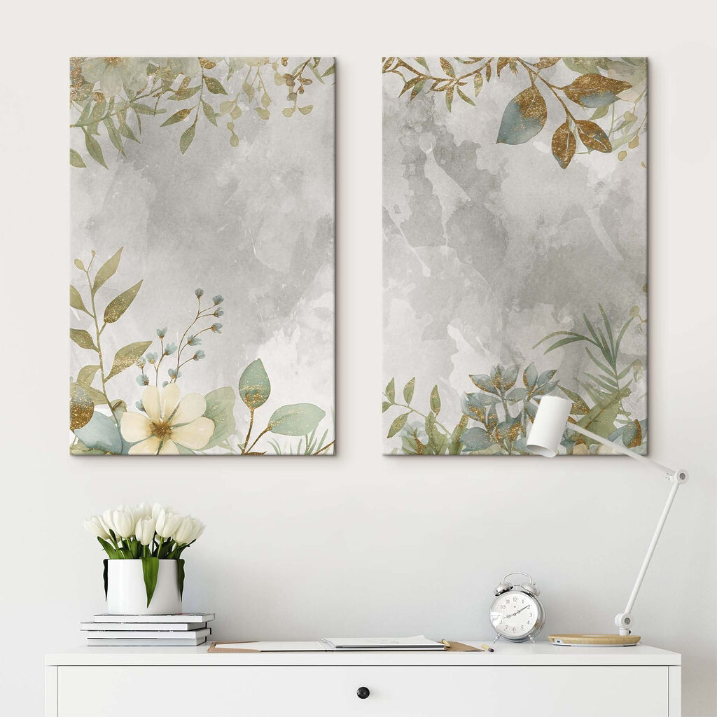 Blattwerk auf Grau — Interieur 1