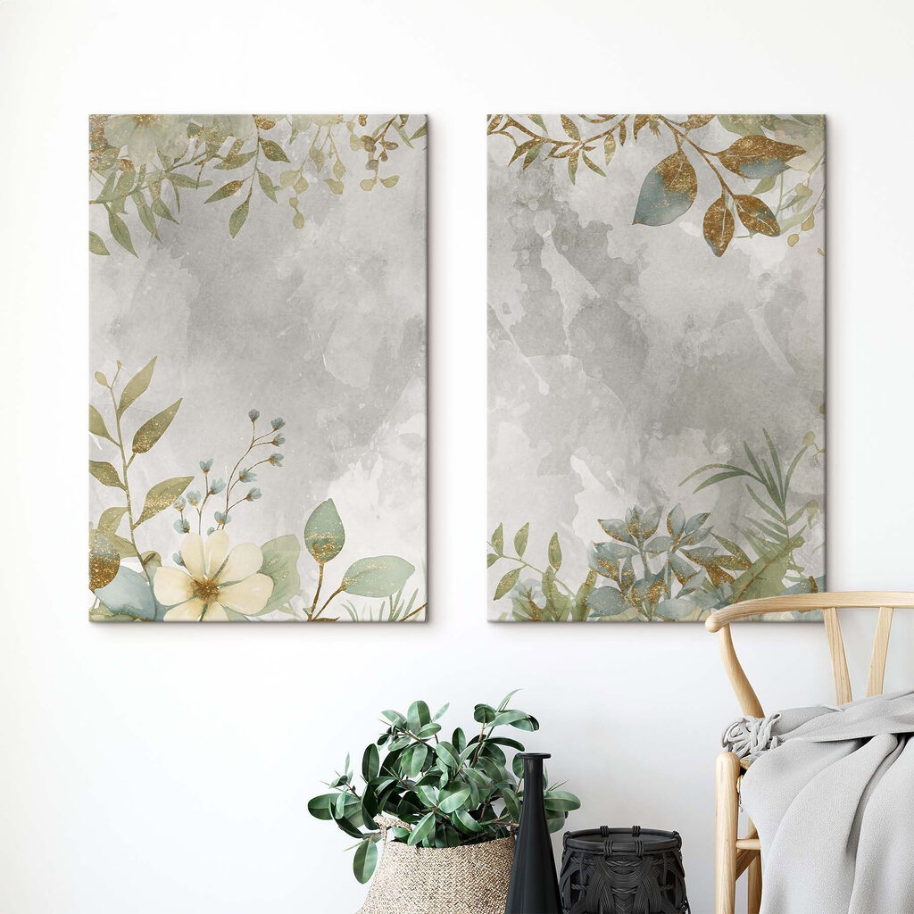 Blattwerk auf Grau — Interieur 2