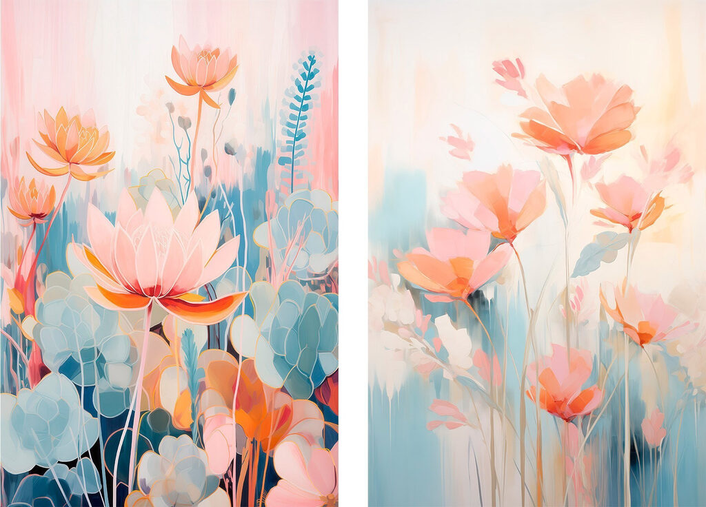 Blüten und Sukkulenten — ganzes Design