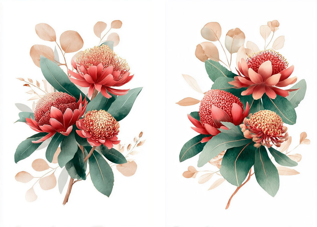 Botanische Sträuße — ganzes Design