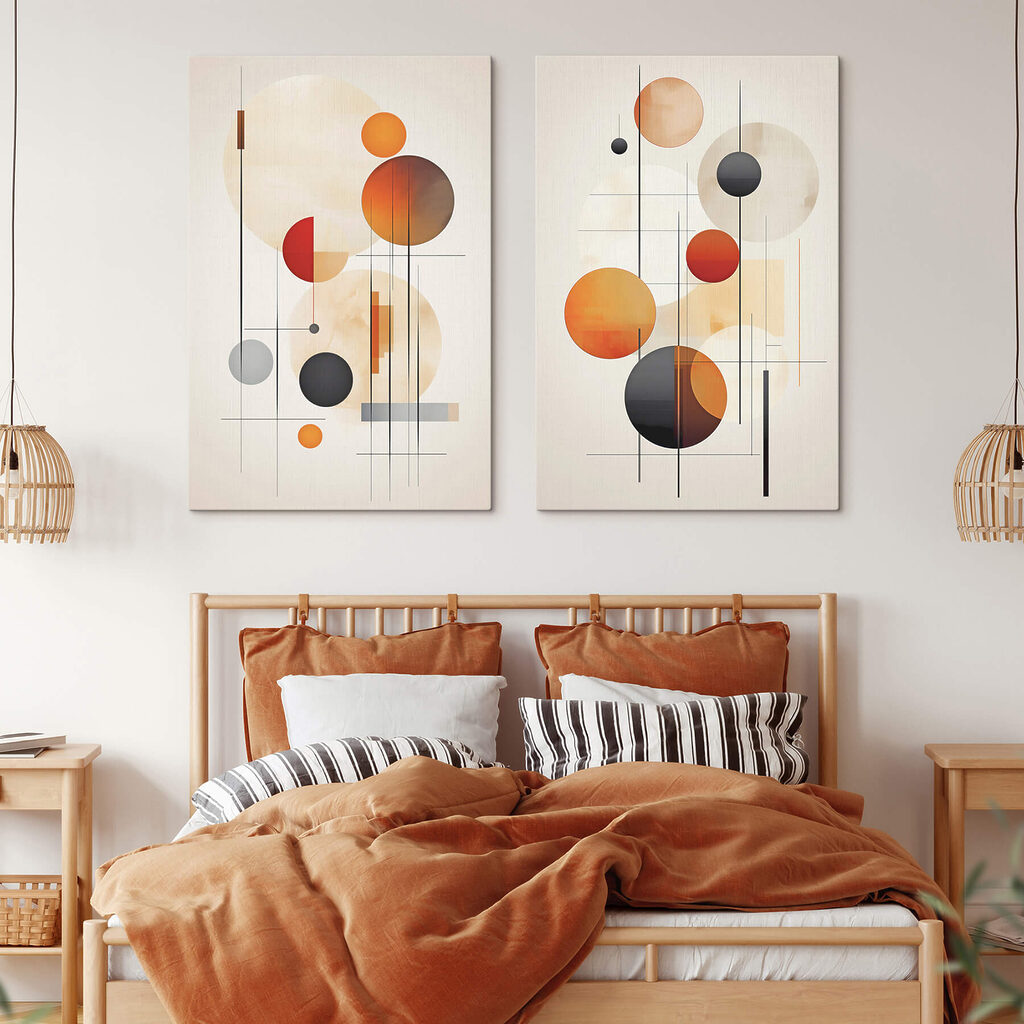 Kreise an dünnen Linien in einem Interieur